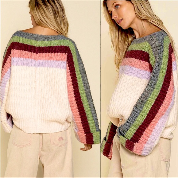 POL Chunky Knit Wide Sleeve Sweater - Picture 2 of 5